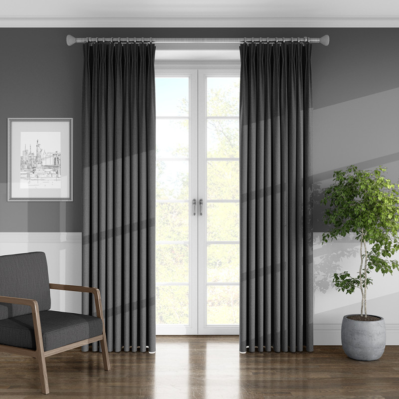Pimlico Charcoal Curtain
