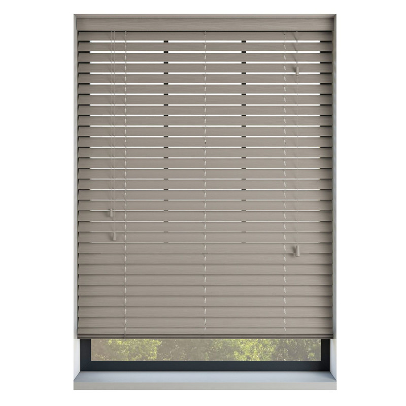 Biscuit 50mm Faux Wood Blinds