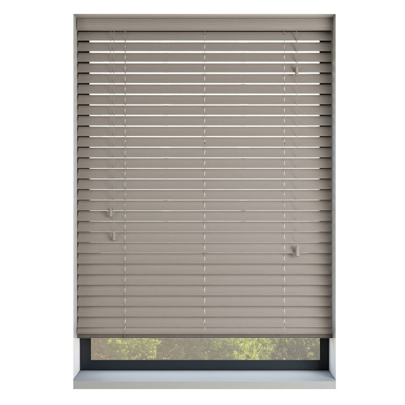 Latte Grain 50mm Faux Wood Blinds