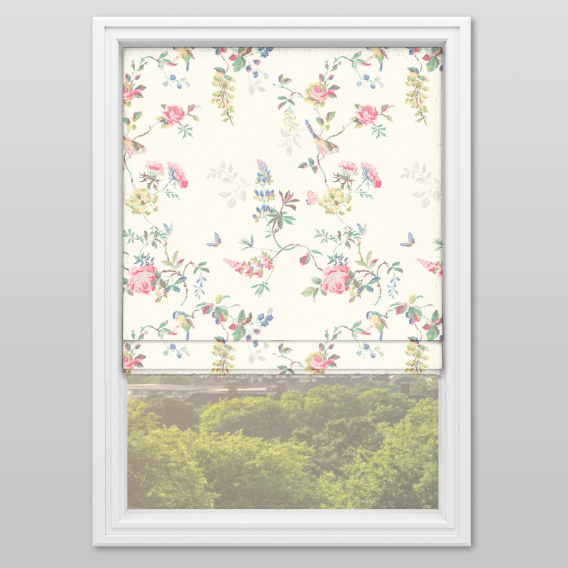 Birds & Roses Multi Roman Blind