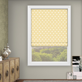 Button Spot Yellow Roman Blind