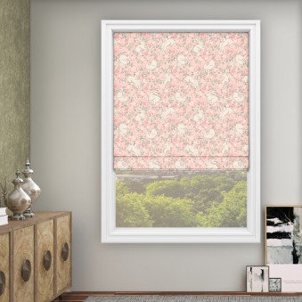 Jumping Bunnies Blush Roman Blind