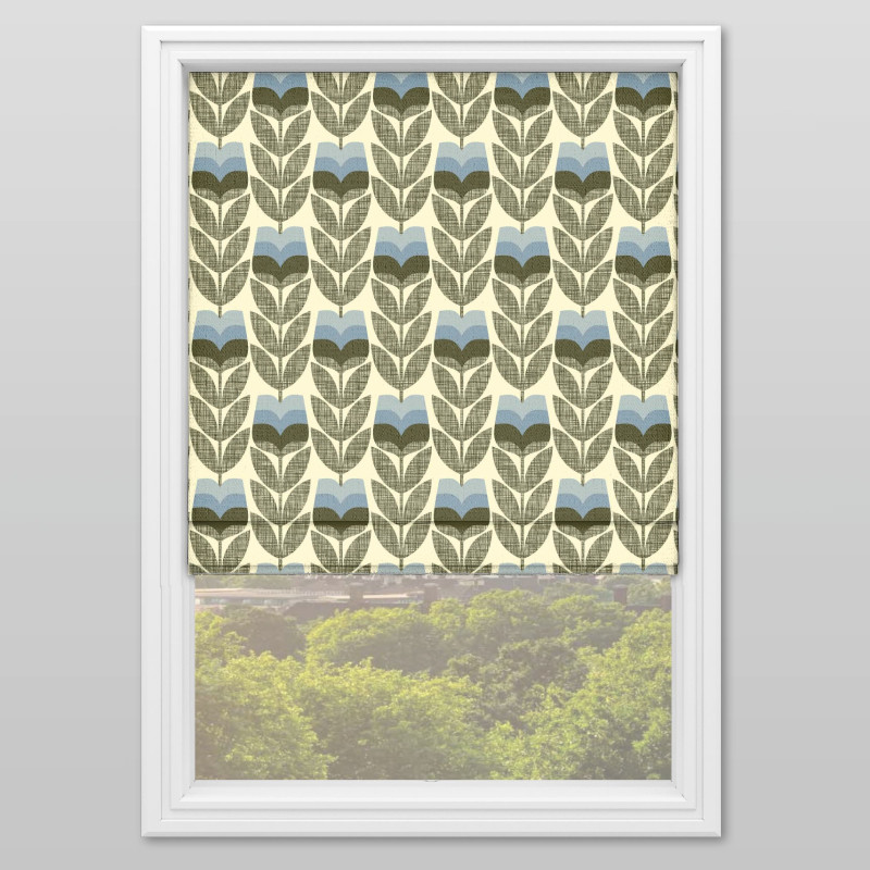 Rose Bud Powder Blue Roman Blind