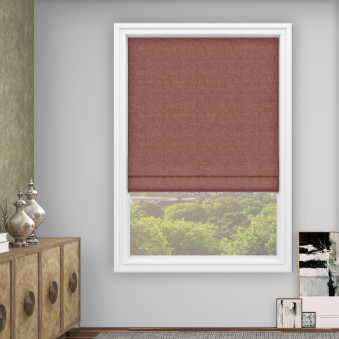 Linoso Crimson Roman Blind