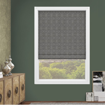 Raven Graphite Roman Blinds