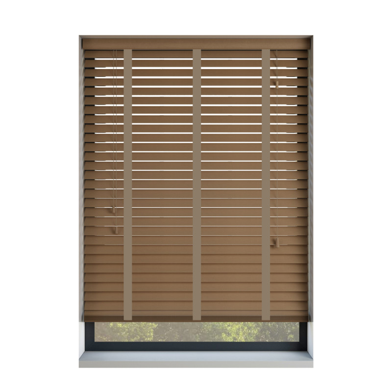 Carmel With Calico Tape 50mm Wooden Blinds
