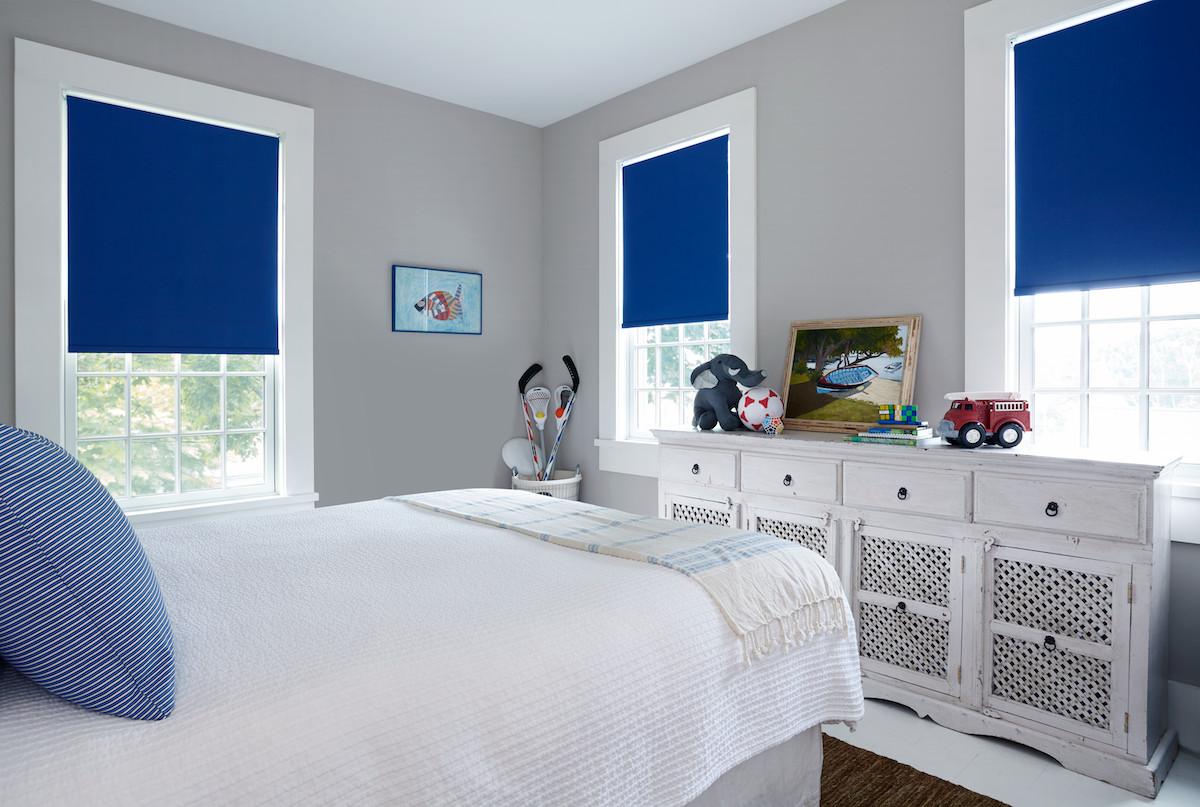 Roller blinds in children room